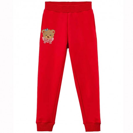 Czerwone spodnie dziewczęce Monnalisa 004715 - ekskluzywne ubrania dla dzieci - sklep euroyoung.pl
