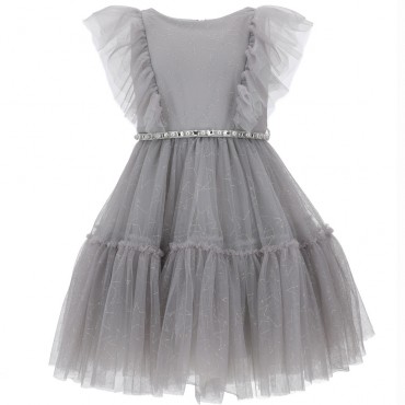 Tiulowa sukienka dla dziewczynki Monnalisa 004723 - ekskluzywne ubrania dla dzieci - sklep internetowy euroyoung.pl