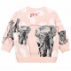 Różowa bluza niemowlęca z nadrukami Kenzo 004744 - ekskluzywne ubranka dla niemowląt i malutkich dzieci