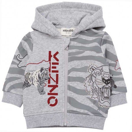 Szara bluza niemowlęca z nadrukiem Kenzo 004749 - ekskluzywne ubranka dla niemowląt i małych dzieci - sklep internetowy euroyoun