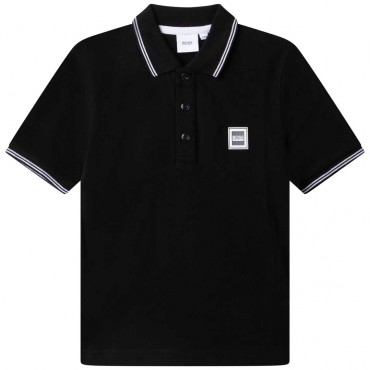 Czarne polo dla chłopca Hugo Boss 004781