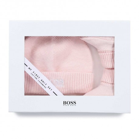 Różowy komplet niemowlęcy Hugo Boss 004794 - ekskluzywna wyprawka dla noworodka - sklep internetowy euroyoung.pl