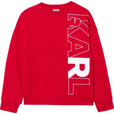 Czerwona bluza dla chłopca Karl Lagerfeld 004801 - ekskluzywne bluzy dla dzieci i młodzieży - internetowy sklep odzieżowy euroyo