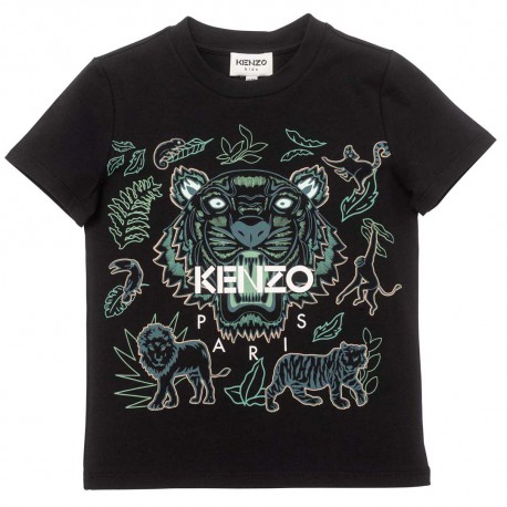 Czarny t-shirt chłopięcy Kenzo Kidswear 004812 - internetowy sklep odzieżowy dla dzieci i niemowląt euroyoung.pl