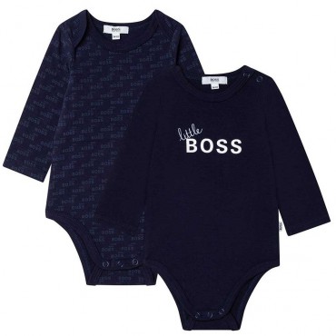 Granatowe body niemowlęce 2 szt Hugo Boss 004827 - sklep internetowy z ubraniami dla dzieci euroyoung.pl