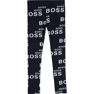 Granatowe legginsy dziewczęce Hugo Boss 004902