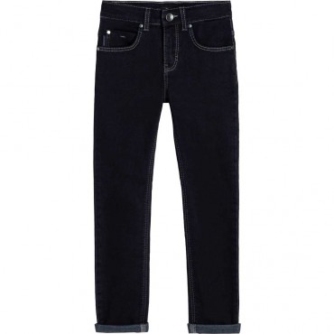 Ciemne jeansy chłopięce Hugo Boss 004909 - odzież dziecięca premium - sklep online
