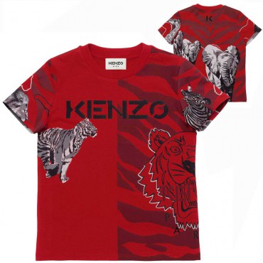 Ekologiczna koszulka chłopięca Kenzo 004925 - designerskie ubrania dla dzieci z bawełny organicznej - sklep euroyoung.pl