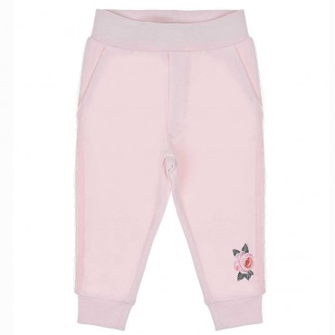 Różowe spodnie dla dziewczynki Monnalisa 004941 - ekskluzywne ubrania dla dzieci - internetowy sklep odzieżowy euroyoung.pl