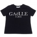 Czarna koszulka dziewczęca z logo Gaelle 004955