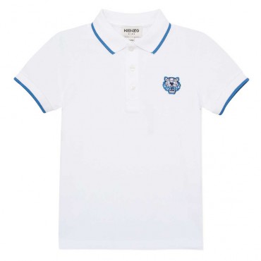 Biała koszulka polo dla chłopca Kenzo 004972