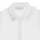 Biała bluzka koszulowa da dziewczynki Monnalisa 004984 - ekskluzywne ubrania dla dzieci - strój wizytowy