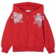 Czerwona bluza dla dziewczynki z kapturem Monnalisa 004985 - ekskluzywne ubranka dla dzieci