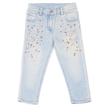 Jasne jeansy dla dziewczynki Monnalisa 004989