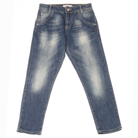 Niebieskie jeansy dla dziewczynki Liu Jo 004991 - markowe spodnie dla dzieci - sklep online