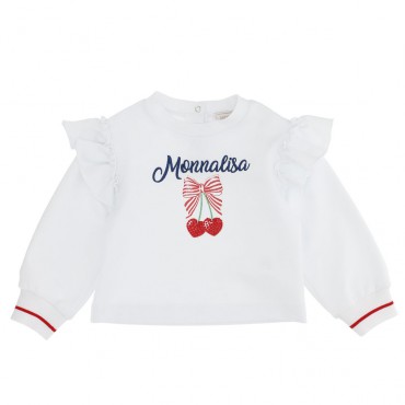 Bluza niemowlęca z nadrukiem dla dziewczynki Monnalisa 005017 - ubranka dla dzieci