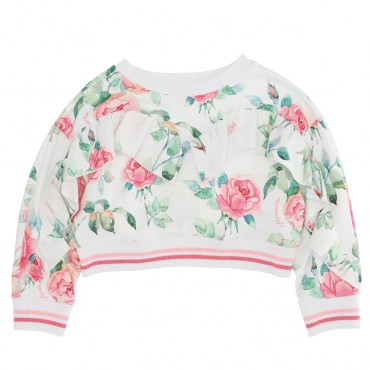 Dziewczęca bluza w kwiaty Monnalisa 005038 - krótkie bluzy dla dzieci