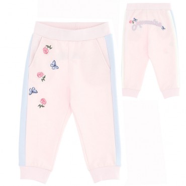 Różowe spodnie niemowlęce dla dziewczynki 005046 - oryginalne ubranka dla dzieci i niemowląt