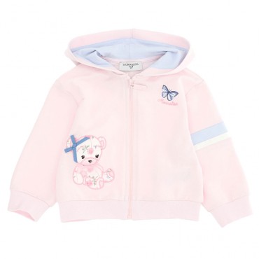 Różowa bluza dla niemowląt Monnalisa 005051 - ekskluzywne ubranka dla maluchów