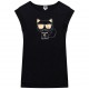 Czarna sukienka z kotem dla dziewczynki Karl Lagerfeld 005072 A