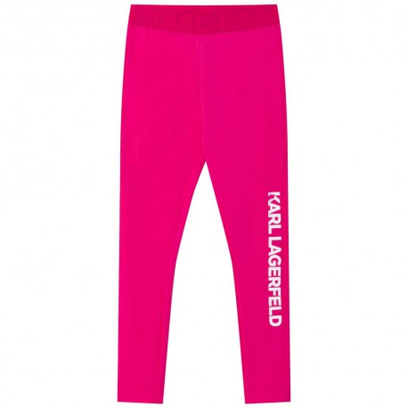 Malinowe legginsy dziewczęce Karl Lagerfeld 005077 - A - sklep odzieżowy dla dzieci