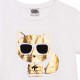 Biały t-shirt dziewczęcy Karl Lagerfeld 005082 - B - ubranka dla dzieci