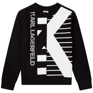 Czarna bluza dla chłopca Karl Lagerfeld 005091 - A - bluzy dla dzieci