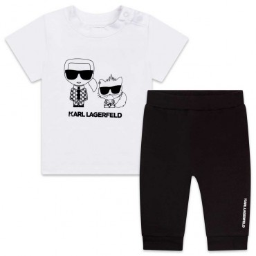 Komplet chłopięcy dla niemowlęcia Lagerfeld 005097 - A - ubranka dla maluchów