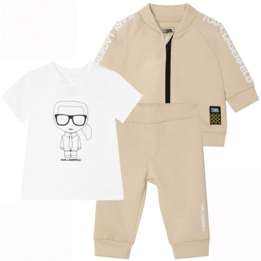 Komplet niemowlęcy chłopięcy Karl Lagerfeld 005098 - A - ubranka dla maluchów