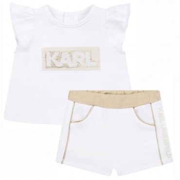 Komplet niemowlęcy dla dziewczynki Karl Lagerfeld Z98108 N02 - A - ubranka dla maluchów