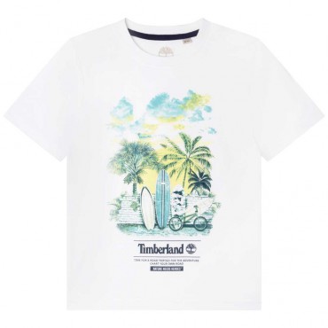 T-shirt chłopięcy green around Timberland 005138 -  A - ekologiczne koszulki z bawełny organicznej