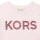 Różowa koszulka dziewczęca Michael Kors 005166 - D - markowe t-shirty dla dzieci
