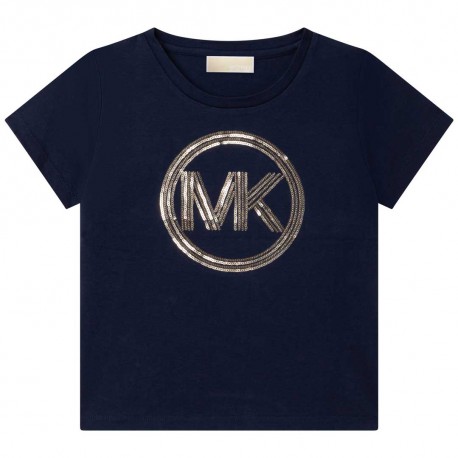 Granatowa koszulka dziewczęca Michael Kors 005169 - A - markowe t-shirty dla dzieci