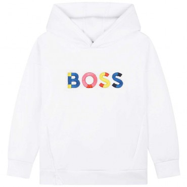 Bluza z kapturem dla dziewczynki Boss 005185 - A - bluzy dla dzieci