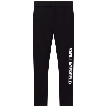 Czarne legginsy dla dziewczynki Lagerfeld 005209 - A - ubrania dla dzieci