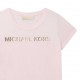 Różowy t-shirt dla dziecka Michael Kors R15110 - C - markowe koszulki i bluzki dla dziewczynek i nastolatek