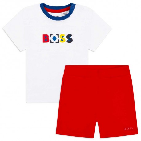 Komplet niemowlęcy dla chłopca Hugo Boss 005229 - A - koszulka i szorty