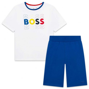 Komplet chłopięcy szorty + koszulka Boss 005234 - A - bermudy dla dzieci
