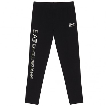 Legginsy dla dziewczynki EA7 Emporio Armani 005238 - A - czarne legginsy dla dzieci