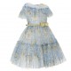 Tiulowa sukienka w kwiaty Monnalisa 005266 - D - sukienki dla dziewczynek