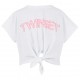Koszulka dziewczęca z wiązaniem Twin Set 005298 - A - crop top dla dziecka