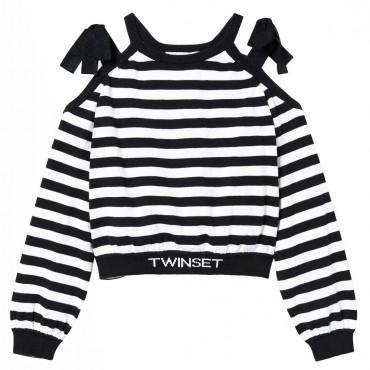 Letni sweter dla dziewczynki Twin Set 005299 - A - modne dzianiny dla dzieci