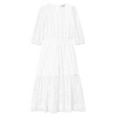 Koronkowa sukienka dla dziewczynki Twin Set 005301 - A - sukienki dla dzieci w stylu boho