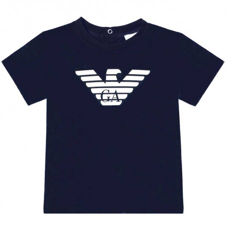 Granatowa koszulka dla niemowlęcia Armani  005320 - A - bluzki dla dzieci