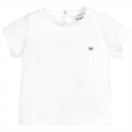Biały t-shirt niemowlęcy Emporio Armani 005321 - A - koszulki chłopięce