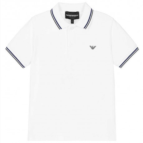 Białe polo dla chłopca Emporio Armani 005322 - A - eleganckie koszulki dla dzieci