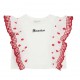 Biała bluzka dla dziewczynki Monnalisa 005331 - A - topy z falbanami dla dzieci