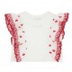 Biała bluzka dla dziewczynki Monnalisa 005331 - B - topy z falbanami dla dzieci