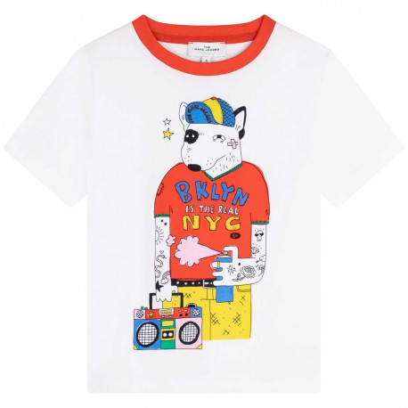 Biały t-shirt dla chłopca The Marc Jacobs 005338 - A - ekskluzywne koszulki dla dzieci