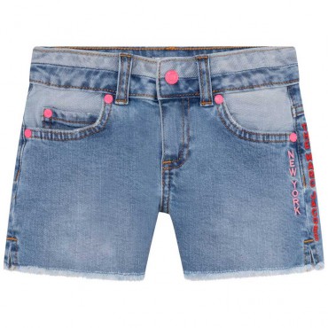Jeansowe szorty dla dziewczynki Marc Jacobs 005351 - A - krótkie spodenki dla dzieci